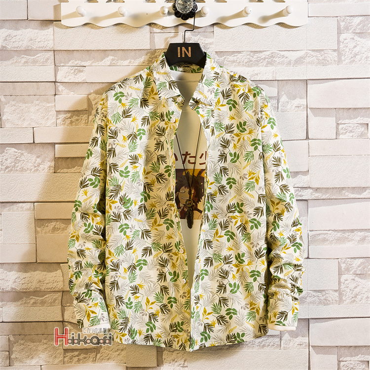 総柄シャツ メンズ 長袖 アロハシャツ トップス カジュアルシャツ 花柄