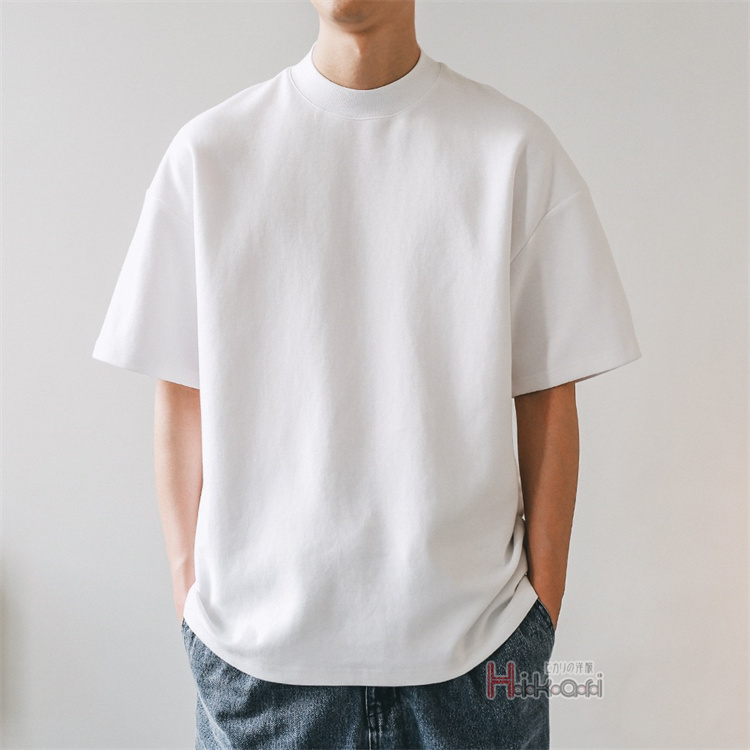 Tシャツ カットソー メンズ 綿100％ ハイネックtシャツ モック