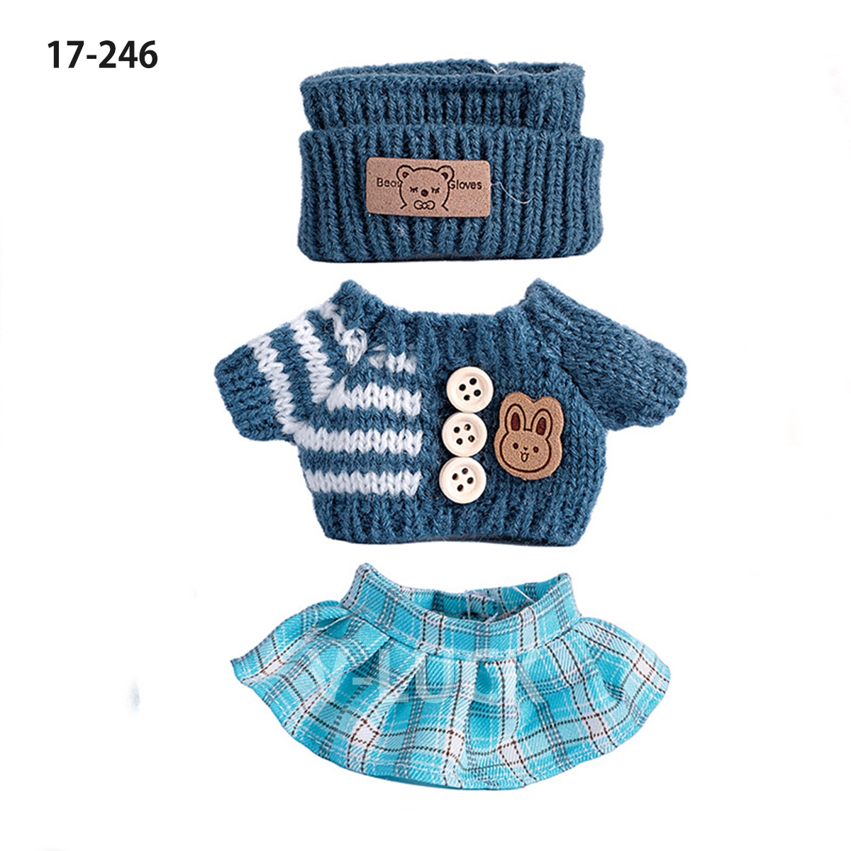 ラブブ 服 3点セット ドール服 ぬいぐるみ服 LABUBU 着せ替え