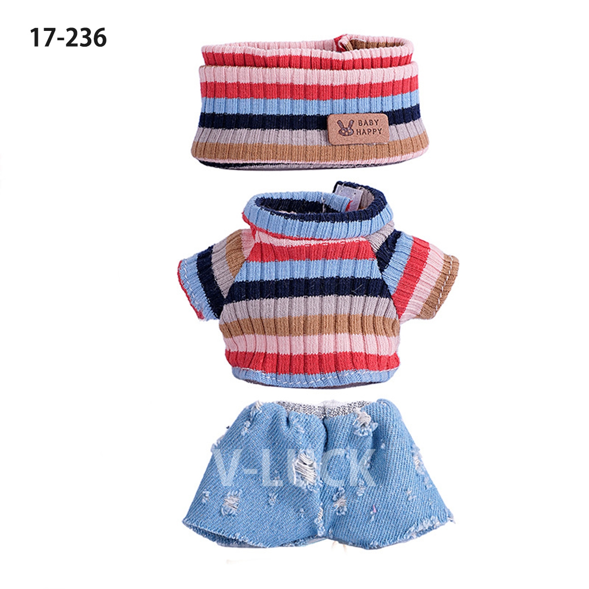 た*ん様 超希少ラブブLabubu1点モノ⭐︎ クロスパッチ服 3点セット k