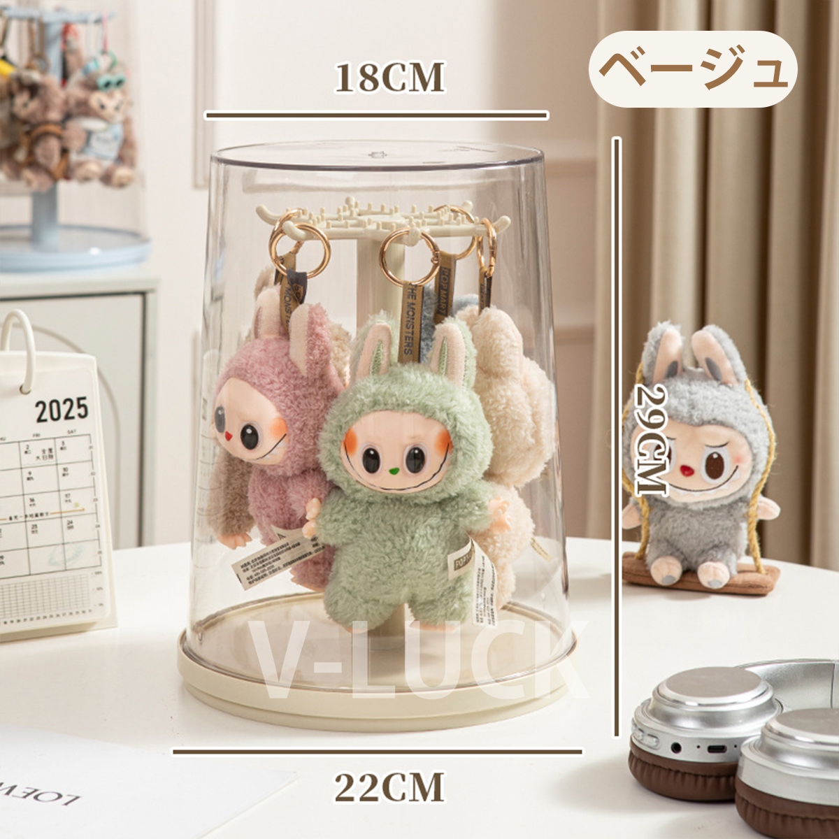 ラブブ ぬいぐるみ用 収納ボックス LABUBU ドール用 収納ケース ミニチュア家具 360°回転 人形用アクセサリー 小物入れ インテリア雑貨 ラブブグッズ |  | 01