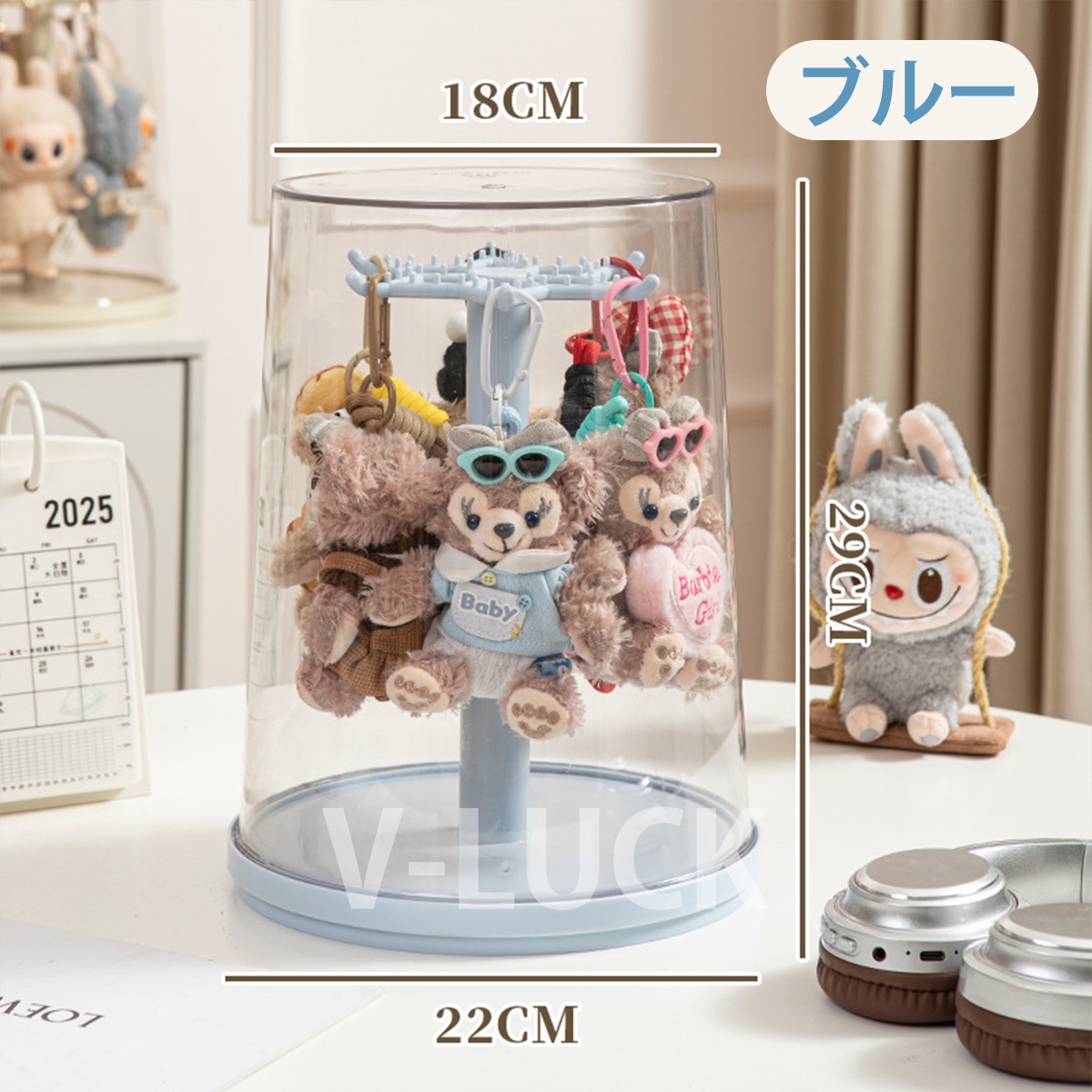 ラブブ ぬいぐるみ用 収納ボックス LABUBU ドール用 収納ケース ミニチュア家具 360°回転 人形用アクセサリー 小物入れ インテリア雑貨 ラブブグッズ |  | 02