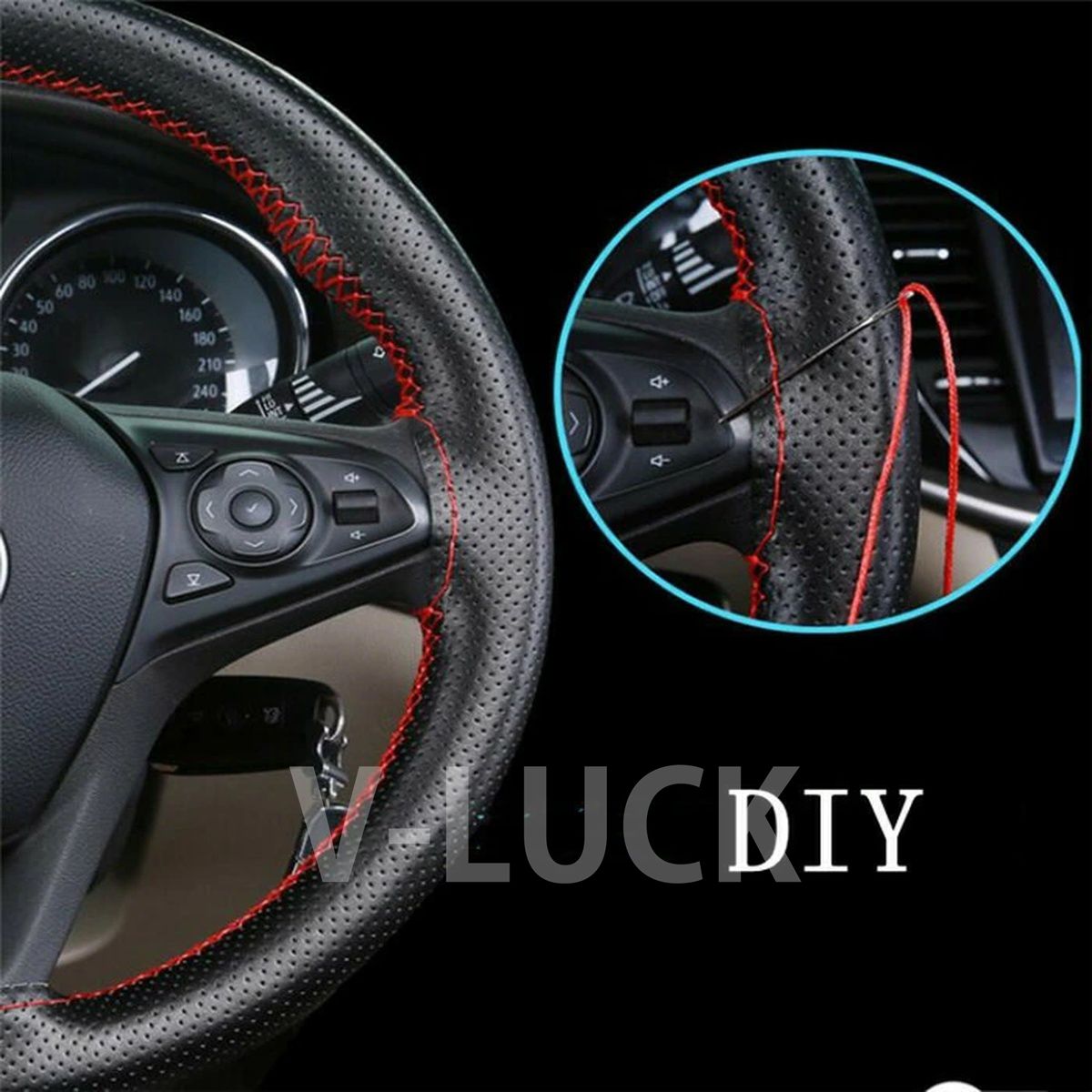 本革ハンドルカバー ステアリングカバー 手縫い編み込み 牛革 レザー 滑りにくい 握りやすい 簡単装着 軽自動車 普通車対応 内装ドレスアップ 高級感 36/38/40cm |  | 03
