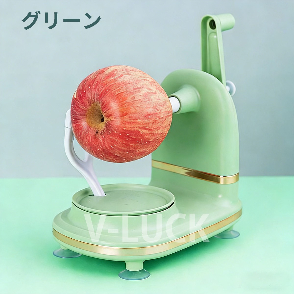 リンゴ皮むき器 手回し式 多機能 ステンレス刃 自動回転 家庭用 フルーツ対応 梨 じゃがいも対応 キッチン調理器具 |  | 02