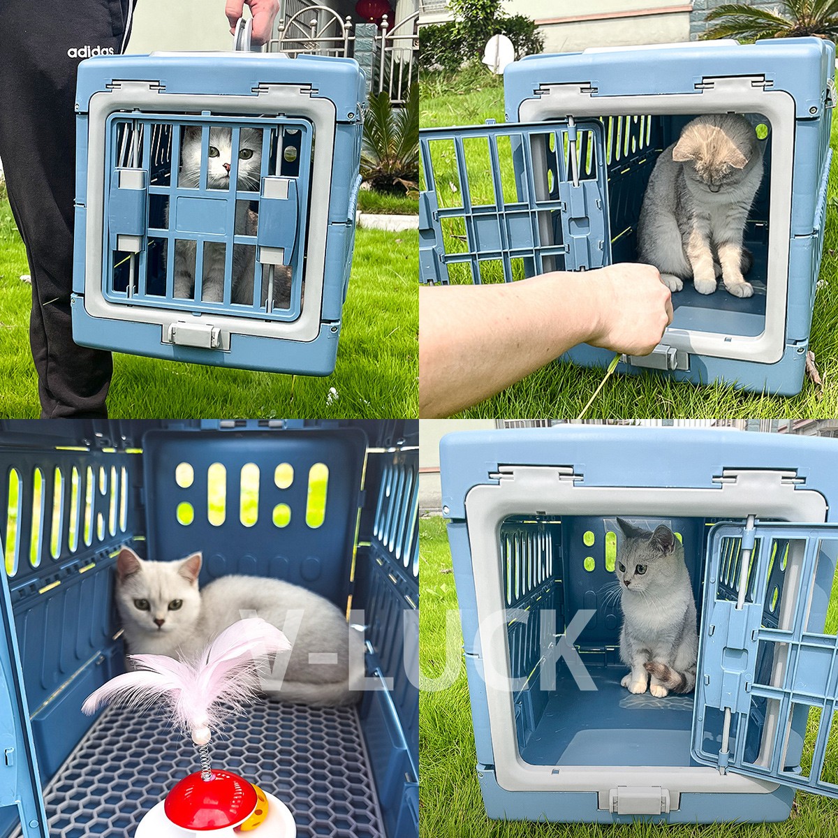 ペットキャリー 折りたたみ ハードタイプ 犬用 猫用 キャリーバッグ キャリーケース コンテナ式 通院 旅行 防災 避難対策 軽量 丈夫 |  | 09