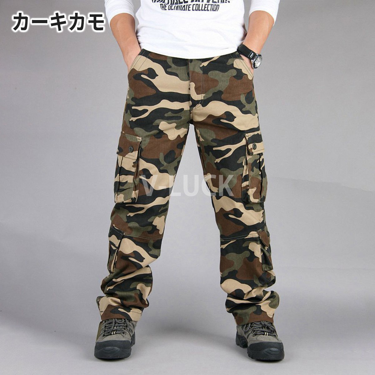 カーゴパンツ メンズ 綿100％ 大きいサイズ ゆったり ワークパンツ 8ポケット 作業服 ボトムス ミリタリー 無地 迷彩 カラーパンツ 丈夫 動きやすい |  | 10