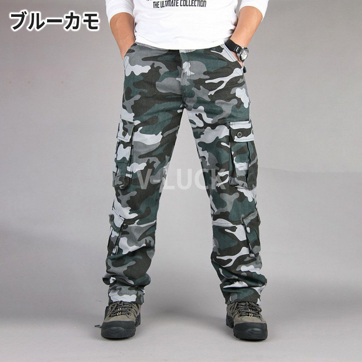 カーゴパンツ メンズ 綿100％ 大きいサイズ ゆったり ワークパンツ 8ポケット 作業服 ボトムス ミリタリー 無地 迷彩 カラーパンツ 丈夫 動きやすい |  | 09