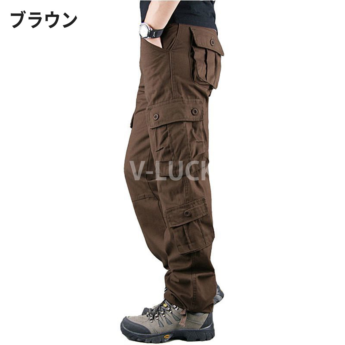 カーゴパンツ メンズ 綿100％ 大きいサイズ ゆったり ワークパンツ 8ポケット 作業服 ボトムス ミリタリー 無地 迷彩 カラーパンツ 丈夫 動きやすい |  | 07