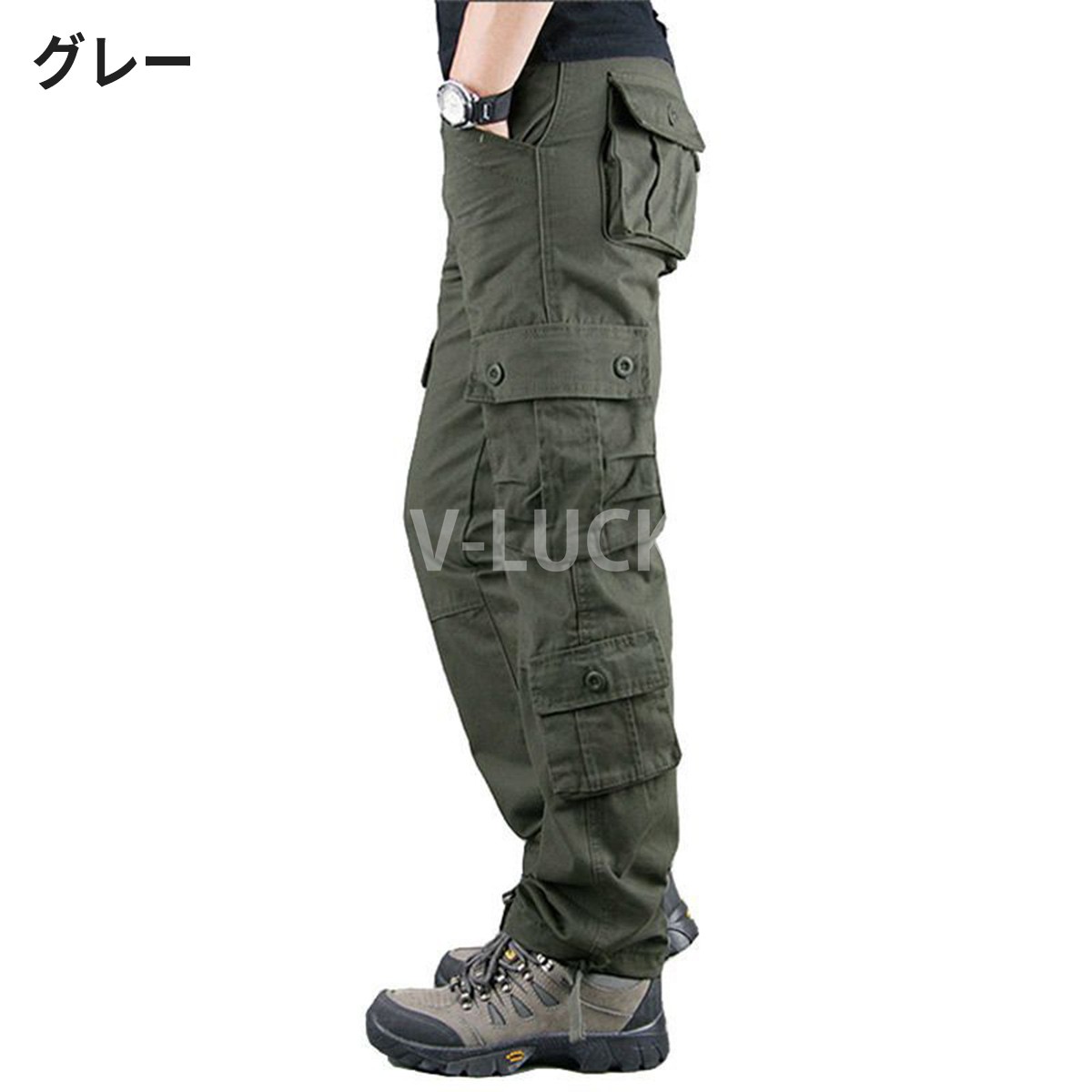 カーゴパンツ メンズ 綿100％ 大きいサイズ ゆったり ワークパンツ 8ポケット 作業服 ボトムス ミリタリー 無地 迷彩 カラーパンツ 丈夫 動きやすい |  | 04