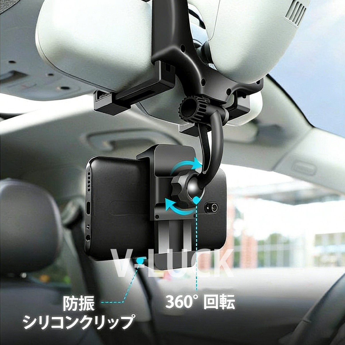 車載ホルダー スマホ タブレット 対応 スタンド 簡単取付 ブラック シンプル おしゃれ 車用品 カーアクセサリー |  | 02