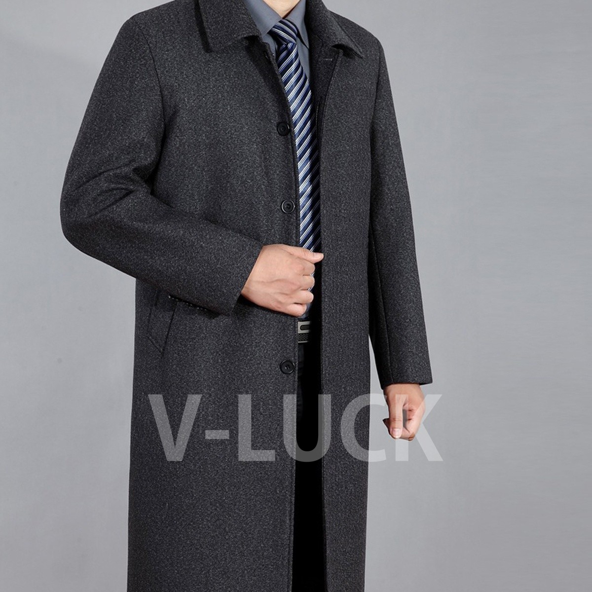ステンカラーコート メンズ ビジネスコート ロングコート メンズアウター 紳士服 黒 グレー 秋冬 防寒 通勤 通学 カジュアル シンプル |  | 03