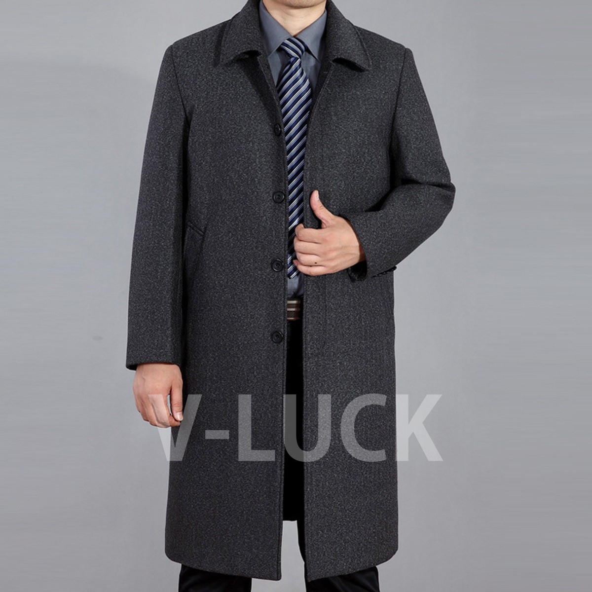 ステンカラーコート メンズ ビジネスコート ロングコート メンズアウター 紳士服 黒 グレー 秋冬 防寒 通勤 通学 カジュアル シンプル |  | 02