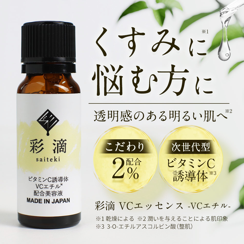 セール ビタミンC 美容液 彩滴C１エッセンス 20ml ビタミンc誘導体 VCエチル 原液 日本製 ビタミン美容液 毛穴ケア ニキビ 乾燥による  小じわ ツヤ 透明感