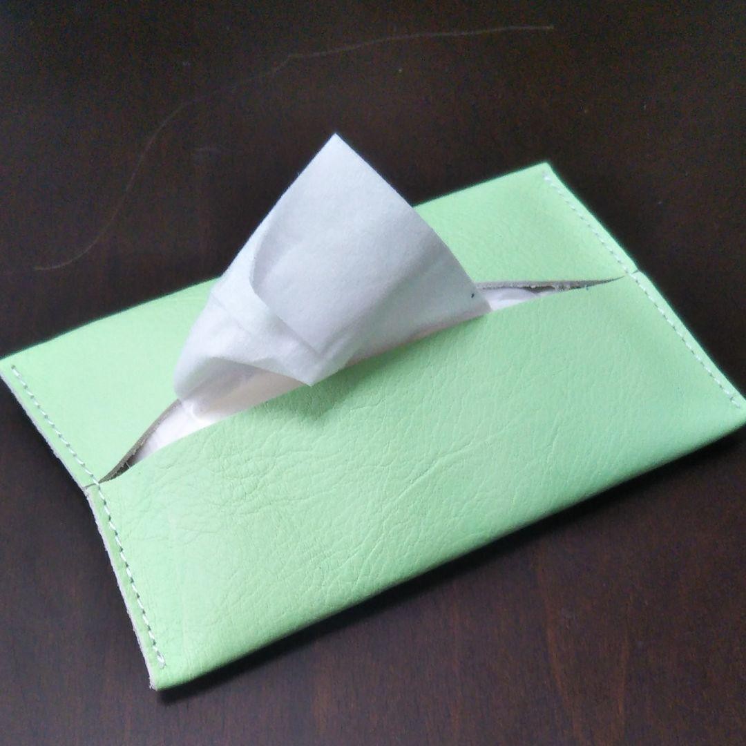 ティシュカバー本革ハンドメイド1