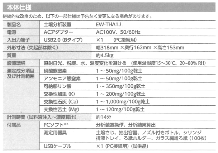 土壌分析装置 EW-THA1J : 4589434640083 : 農家のお店おてんとさん - 通販 - Yahoo!ショッピング