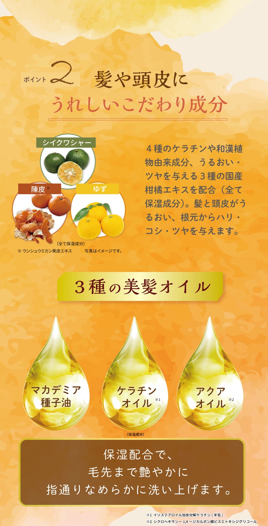 髪や頭皮にうれしいこだわり成分