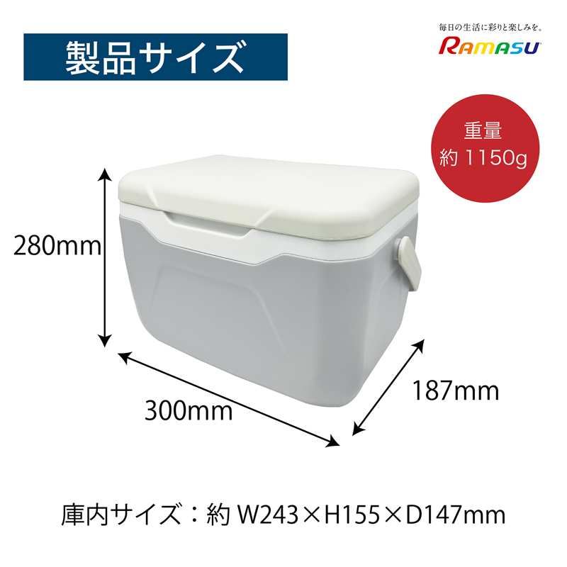 保冷剤付きクーラーボックス 4.8L ハンドル付き 小型 軽量