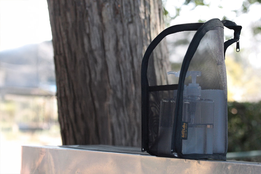 キャンプ 調理器具 ケース ドライネット クッキングツール ケース Lサイズ 洗剤 スポンジ 収納 SotoLabo Dry mesh Wash case ドライメッシュ ウォッシュケース 調理道具  