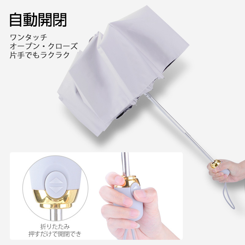 ★naryud★ 日傘 折りたたみ傘 グレー uvカット 8本骨 6.jpg