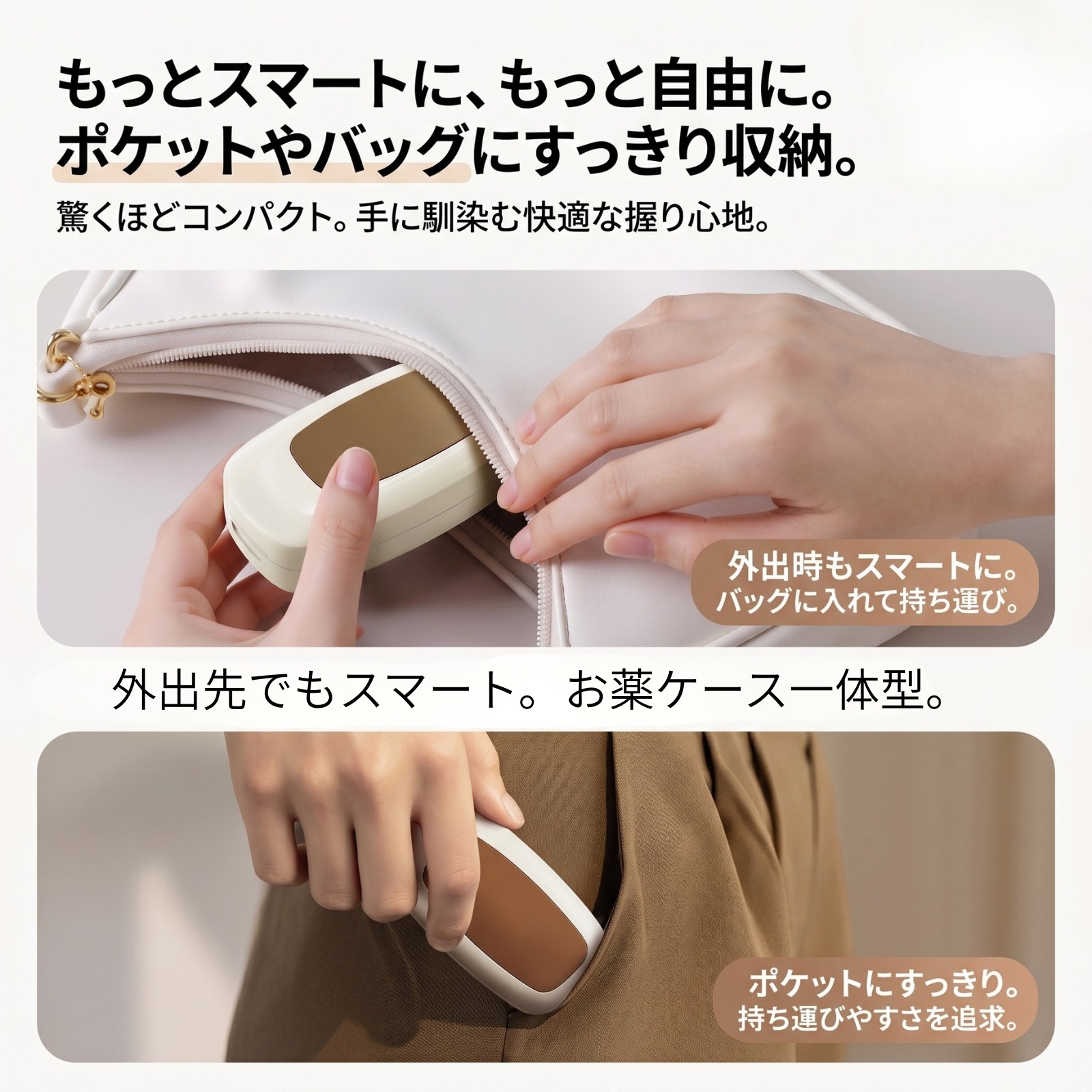 隠し刃構造を採用したコンパクトなピルカッター