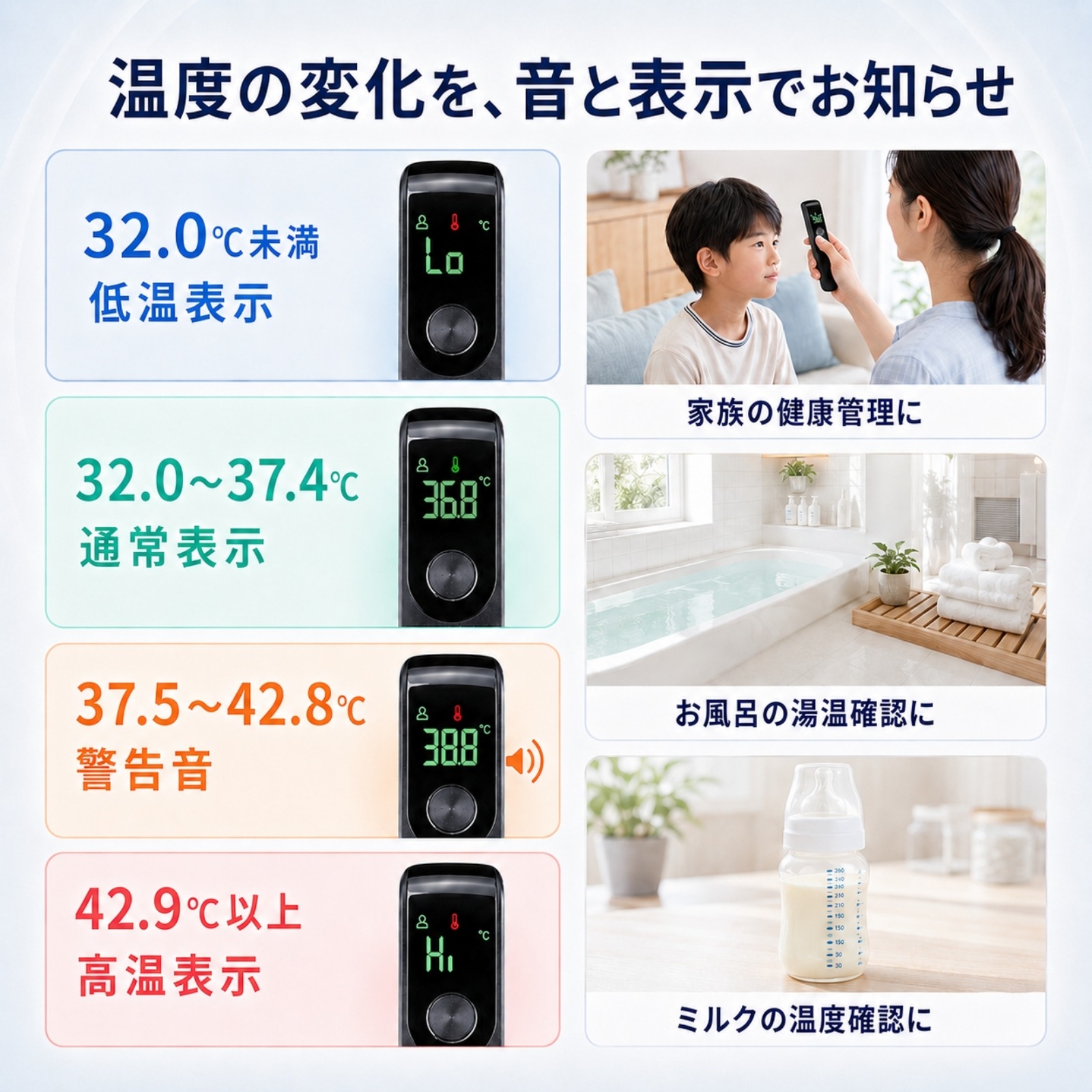 非接触温度計 商品仕様 サイズ セット内容