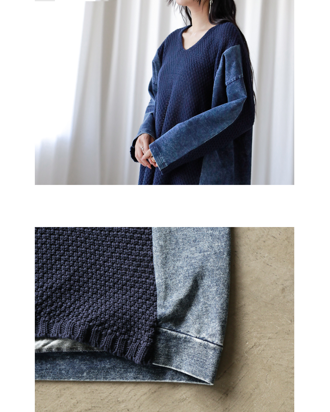 OTONA トップス ニット デニム スウェット レディース ネイビー OTONA トップス ニット デニム スウェット レディース ネイビー