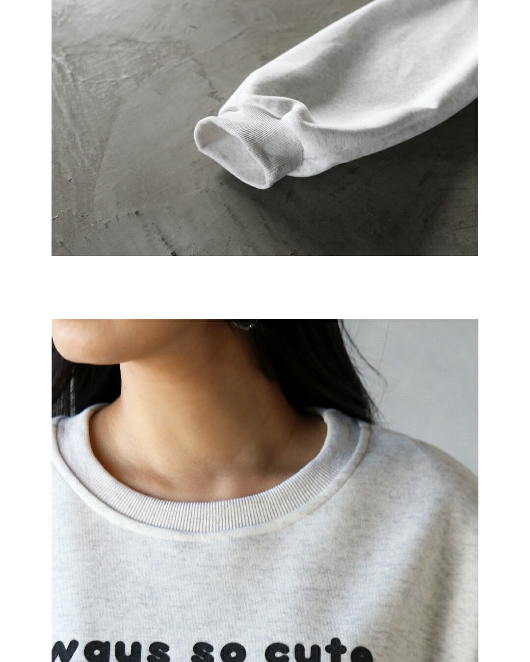 OTONA トップス レディース スウェット ネイビー グレー