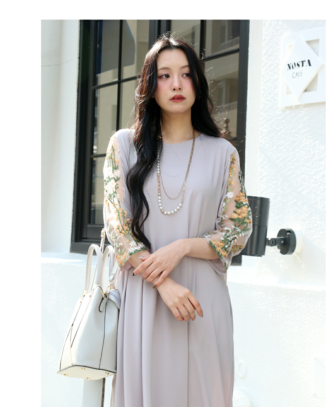 【30％OFF】 OTONA ワンピース シフォン セレモニー 透かし花刺繍ワンピース ワンピース