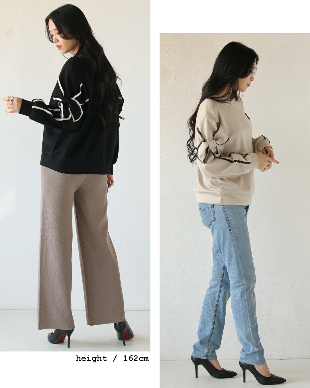 OTONA トップス カットソー ラク可愛いを楽しめる袖リボン