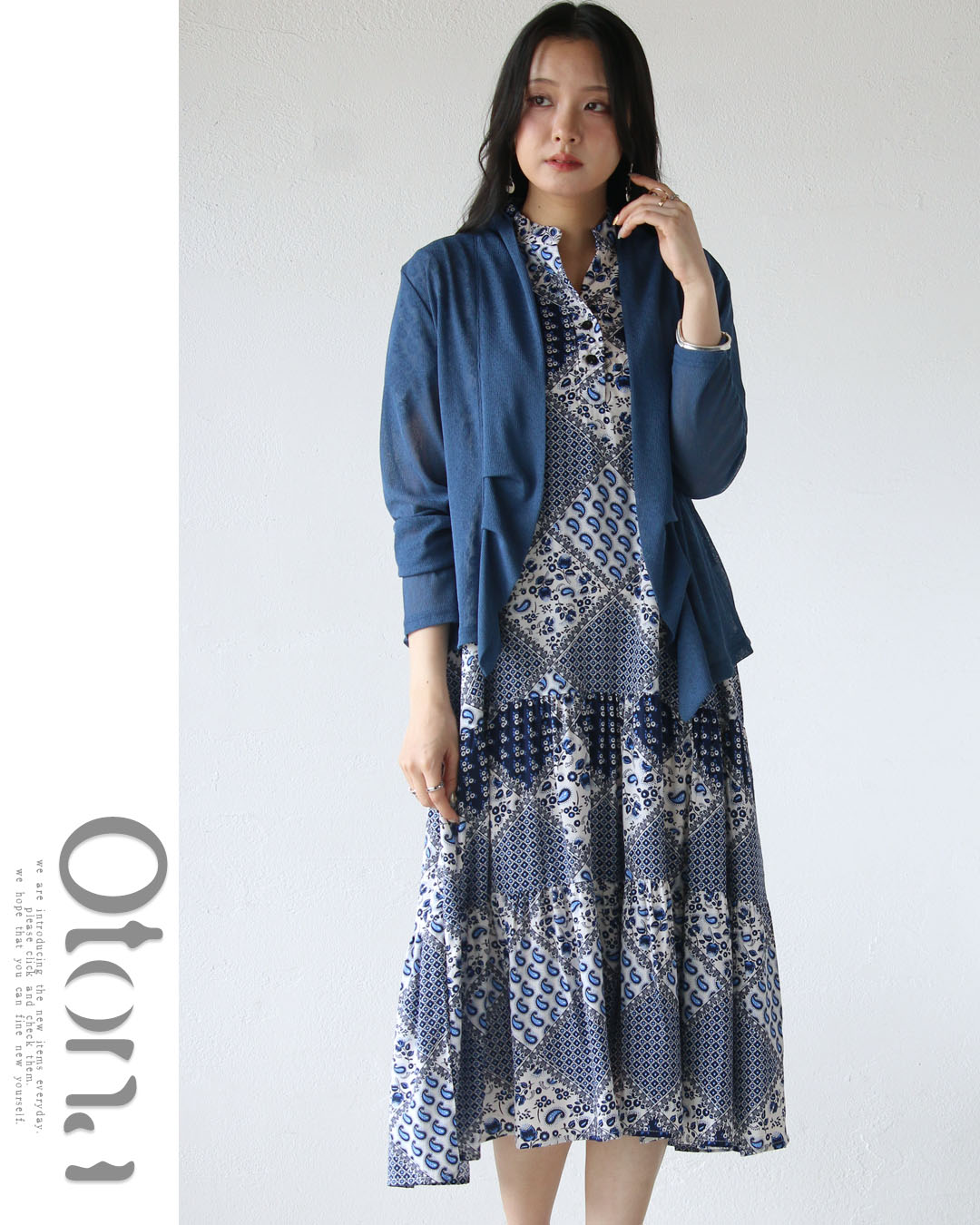 OTONA ワンピース ロング丈 ペイズリー柄 サラリと着られる大人の総柄