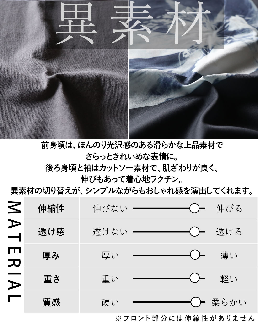 トップス カットソー 華やぎを添える水彩花柄異素材トップス プリント 切り替え 半袖 コットン ドロップショルダー チャコールグレー 春OTONA 40代 50代 60代 OTONA トップス カットソー 華やぎを添える水彩花柄異素材