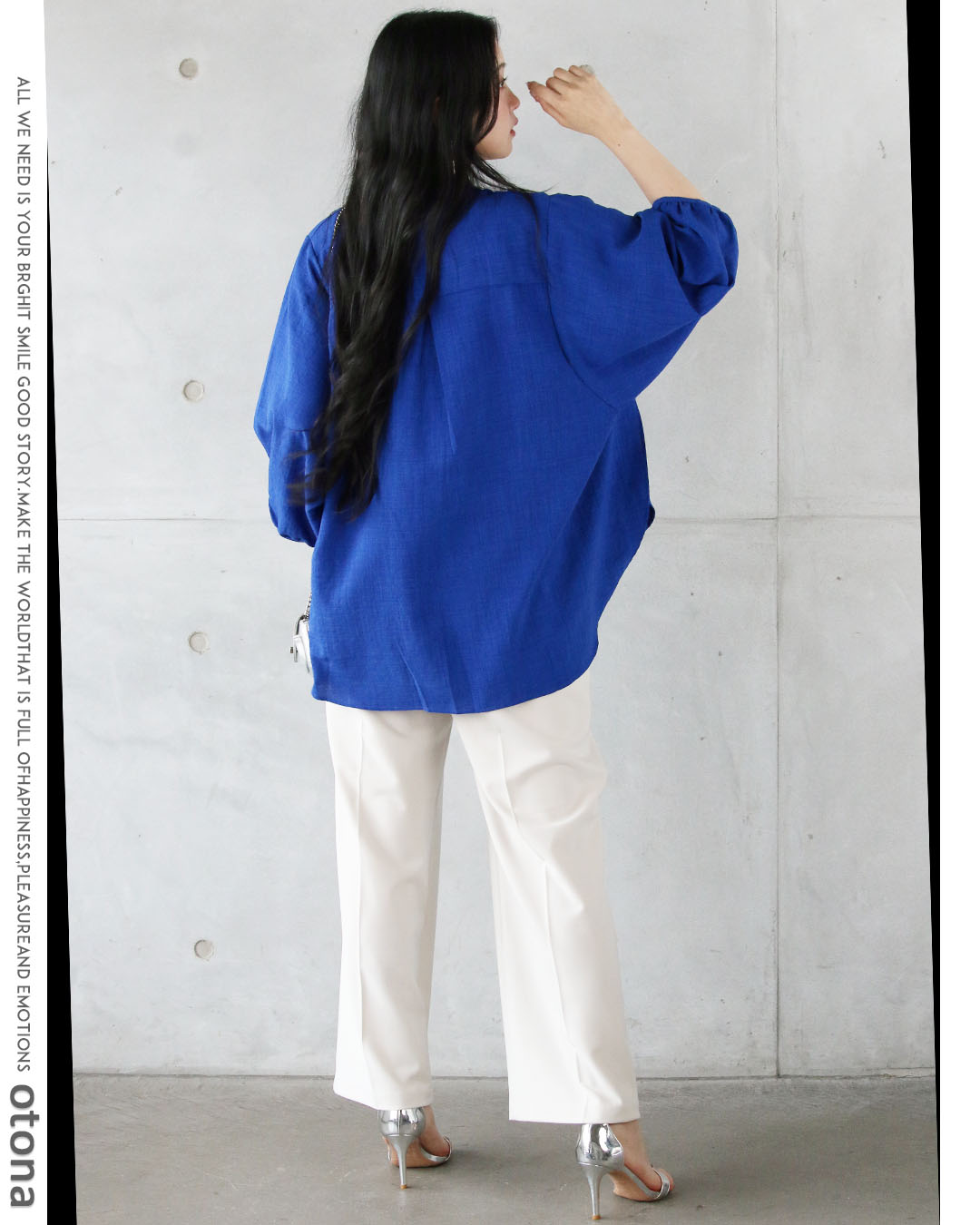 トップス l75 OTONA トップス プルオーバー 軽やかにロイヤルブルーを纏う 大人の