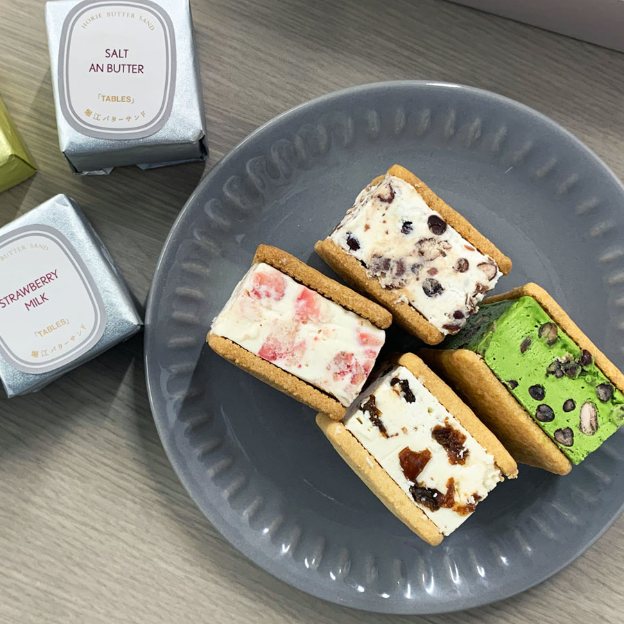 TABLES」堀江バターサンド スペシャルBOX レーズン イチゴ 塩 抹茶