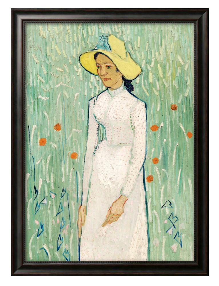 ポスター フィンセント・ファン・ゴッホ 小麦を背景に立つ若い女性