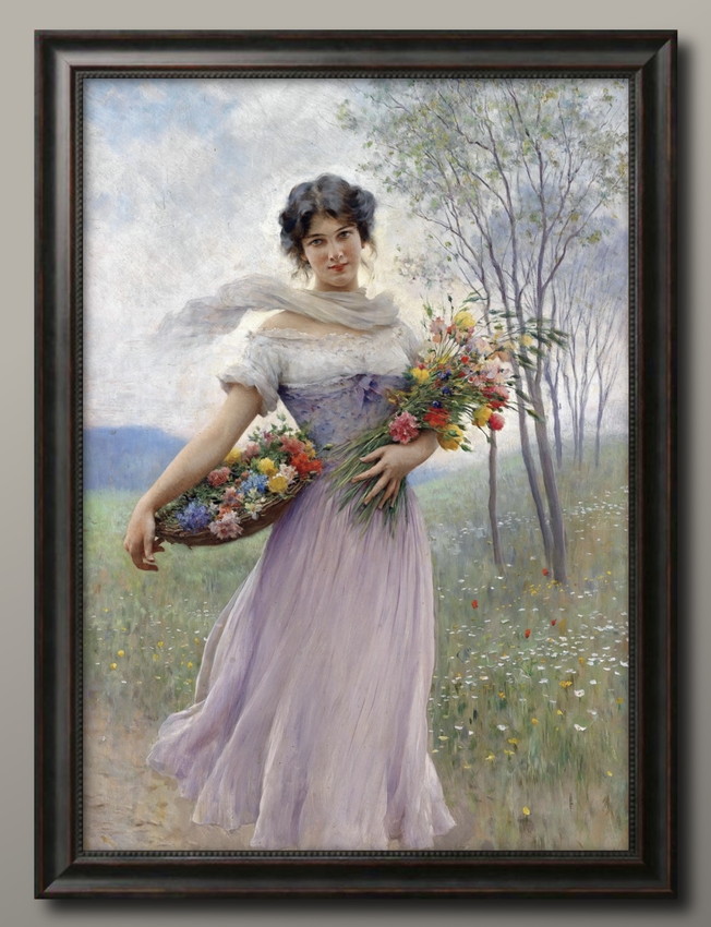 ポスター 0663 ユージーン・デ・ブラス M?dchen in fliederfarbenem