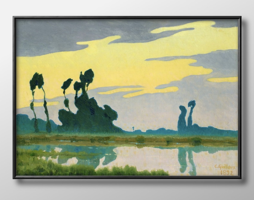 Yahoo! Yahoo!ショッピング(ヤフー ショッピング)アート ポスター おしゃれ 絵画 インテリア 10254 シャルル・ギユー Landscape At Sunset A3サイズ 北欧 イラスト マット紙 管理ID: