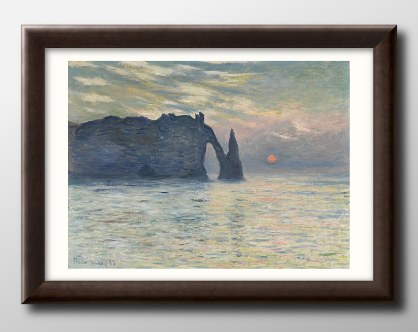 Yahoo! Yahoo!ショッピング(ヤフー ショッピング)アート ポスター おしゃれ 絵画 インテリア 11044 クロード・モネ The Cliff, ?tretat, Sunset A3サイズ 北欧 イラスト マット紙 管理ID: