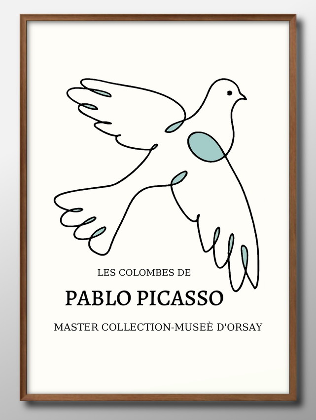 アート ポスター おしゃれ 絵画 インテリア 11316 パブロ・ピカソ 平和の鳩 A3サイズ 北欧 イラスト マット紙 管理ID: