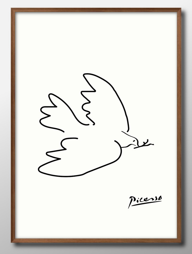 アート ポスター おしゃれ 絵画 インテリア 11358 パブロ・ピカソ 平和の鳩 A3サイズ 北欧 イラスト マット紙 管理ID: