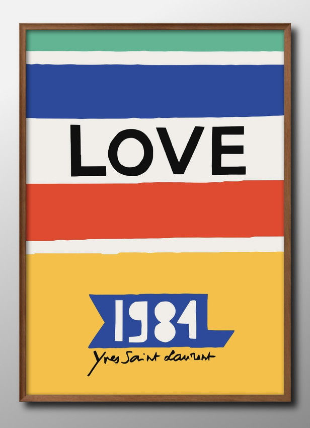 アート ポスター おしゃれ 絵画 インテリア 11796イヴサンローラン LOVE ラブ A3サイズ 北欧 イラスト マット紙 管理ID: