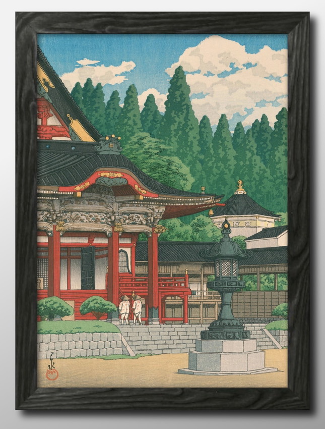 日本製 ポスター 12217 川瀬巴水 身延山久遠寺 絵画 インテリア A3
