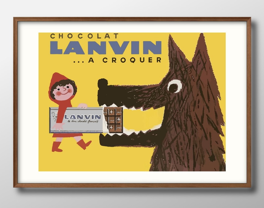 アート ポスター おしゃれ 絵画 インテリア 12256 Herve Morvan Chocolat Lanvin チョコレートマニア A3サイズ 北欧 イラスト マット紙 管理ID: