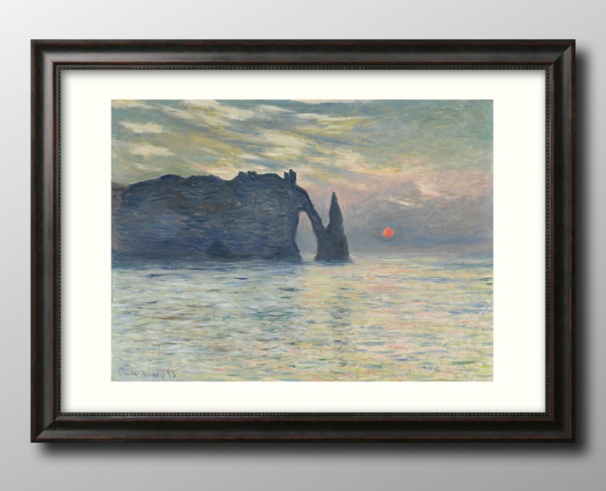  ݥ   ƥꥢ 12735 ɡ The Cliff, ?tretat, Sunset A3 ̲ 饹 ޥåȻ ID: