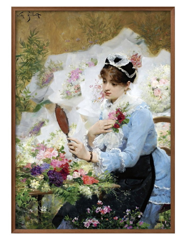 ポスター 2704 ヴィクトール・ジルベール 花売り 絵画 インテリア A3