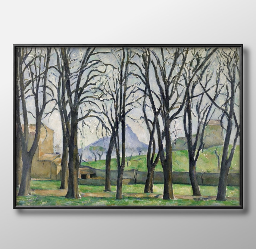 ポスター　アート　絵画　額縁　フレーム　4208ポール・セザンヌ　ジャ・ド・ブーファンのマロニエの並樹　イラスト　北欧　A3サイズ　インテリア