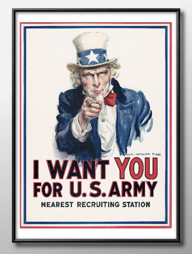 アート ポスター おしゃれ 絵画 インテリア 7228 アンクル・サム I WANT YOU FOR U.S.ARMY 軍隊 A3サイズ 北欧 イラスト マット紙 管理ID: