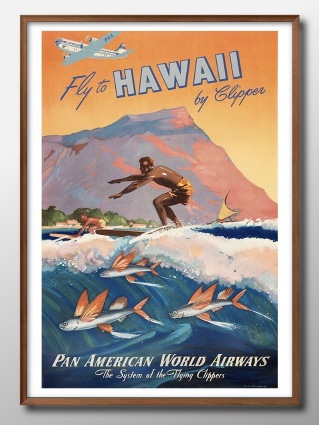 Yahoo! Yahoo!ショッピング(ヤフー ショッピング)アート ポスター おしゃれ 絵画 インテリア 8814 ハワイ トラベル 旅行 Hawaii A3サイズ 北欧 イラスト マット紙 管理ID: