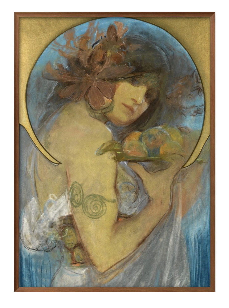 ポスター 8857 アルフォンス・ミュシャ A Study of a Girl 絵画