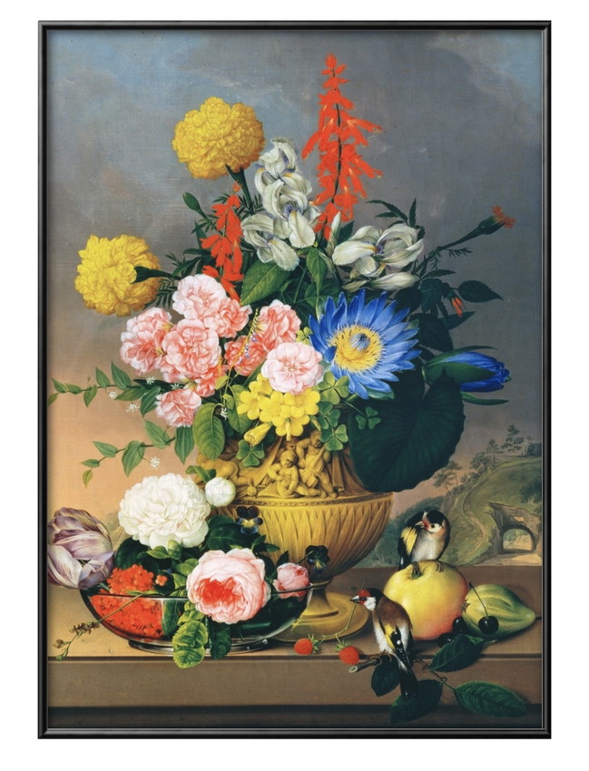 Stillleben Mit Blumenstrauß Und Schädel Analyse アート ポスター おしゃれ 絵画 インテリア 9318 ヨハン・ナップ Stillleben mit Blumenstrau? A3サイズ