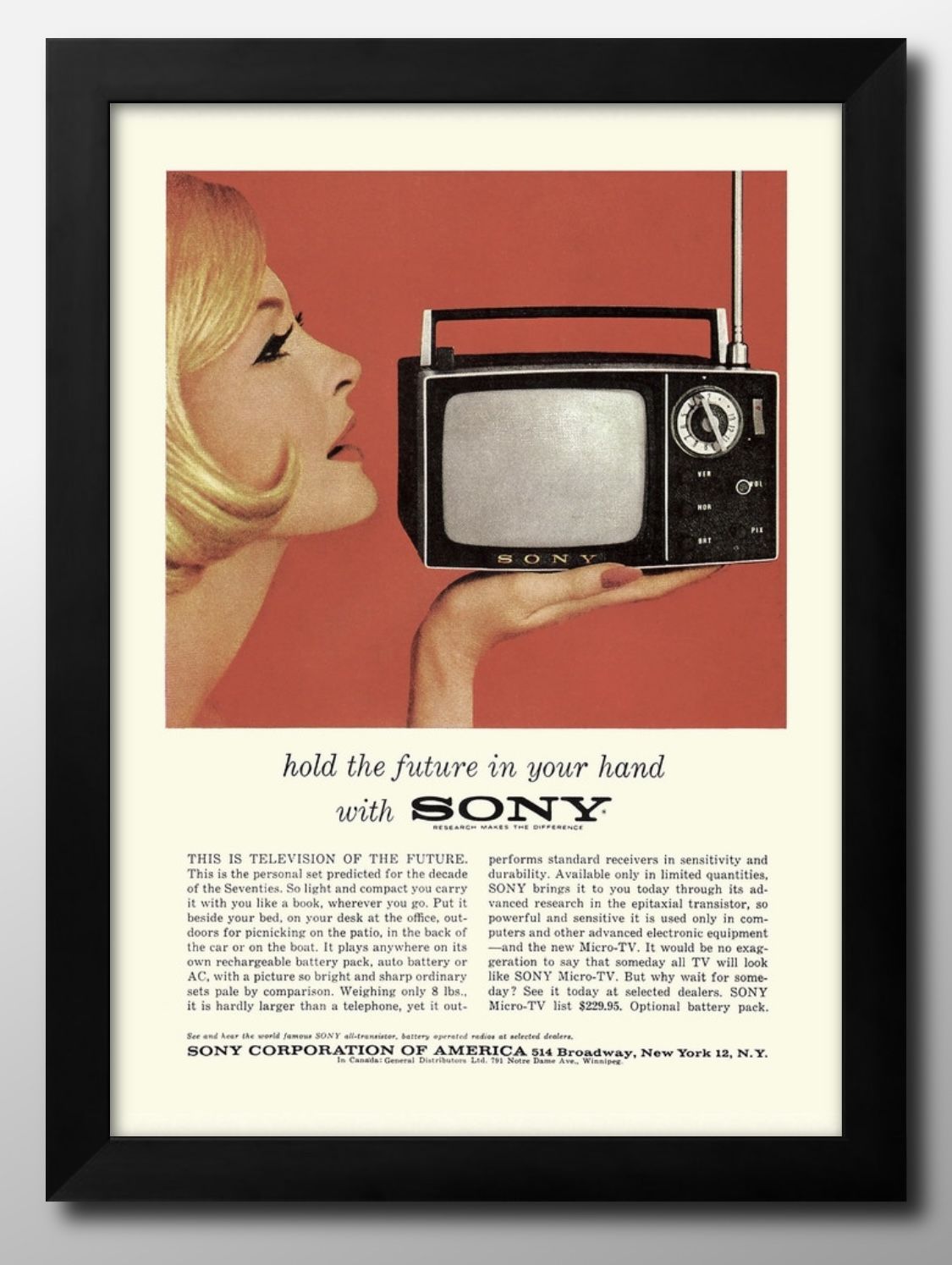 日本製 SONY ビンテージ 広告 A3 サイズ ポスター アート 北欧 額